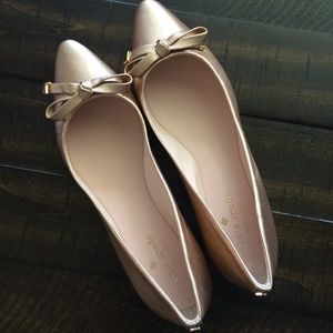 Kate Spade Rose Gold Leather Flats
